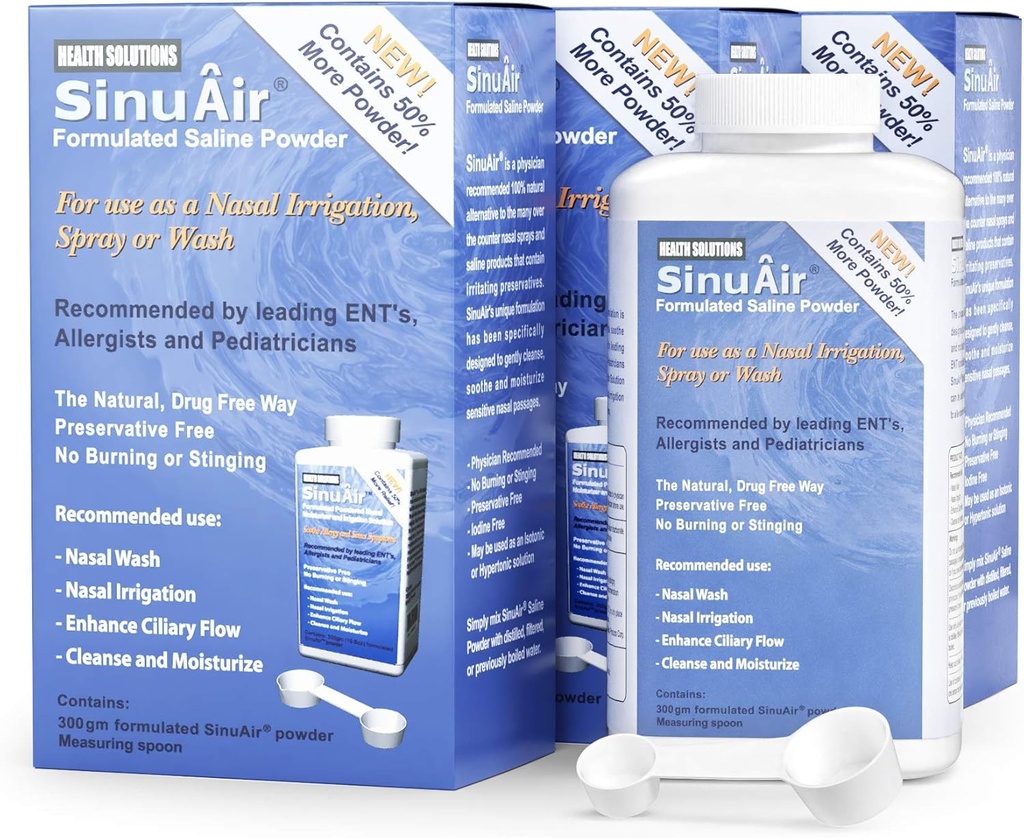 Sinus Rinse Salt Çözüm - SinuPulse Sistemi için Saline Toz, Neti Pot Flush, Nasal Yıkama Squeeze Şişe, ve Nose Irrigation, Geliştirilmiş Formulation & Temizlik