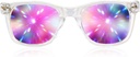 GloFX Ultimate Difraksiyon Gözlükleri - Clear - 3D Prism Rainbow Etkisi - Great Edm, Festival, Konser, Fireworks, Noel Işıkları ve Rave Accessory - Clear Frames