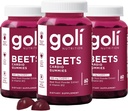Goli Beslenme Supplement, Beets Cardio Gummy, 180 Kont (3 60 Paket), 100 mg CoQ10 & Beet Root Extract - Gluten-Free, Vegan, Non-GMO ve Gelatin-Free. Nature's Great Superfood