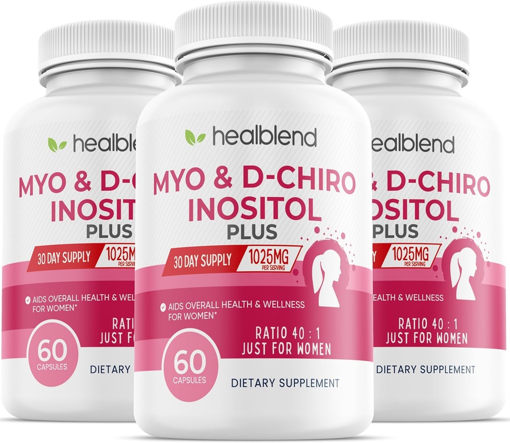 Myo & D-Chiro Inositol Plus Supplement, Hormonal Denge, Sağlıklı Ovulation & Genel Sağlık Kadınları, Fertness ve Hamile Sağlık (3 Paket)