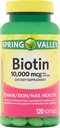 Spring Valley Biotin Dietary Supplement, 10.000 mg, 120 Softgels