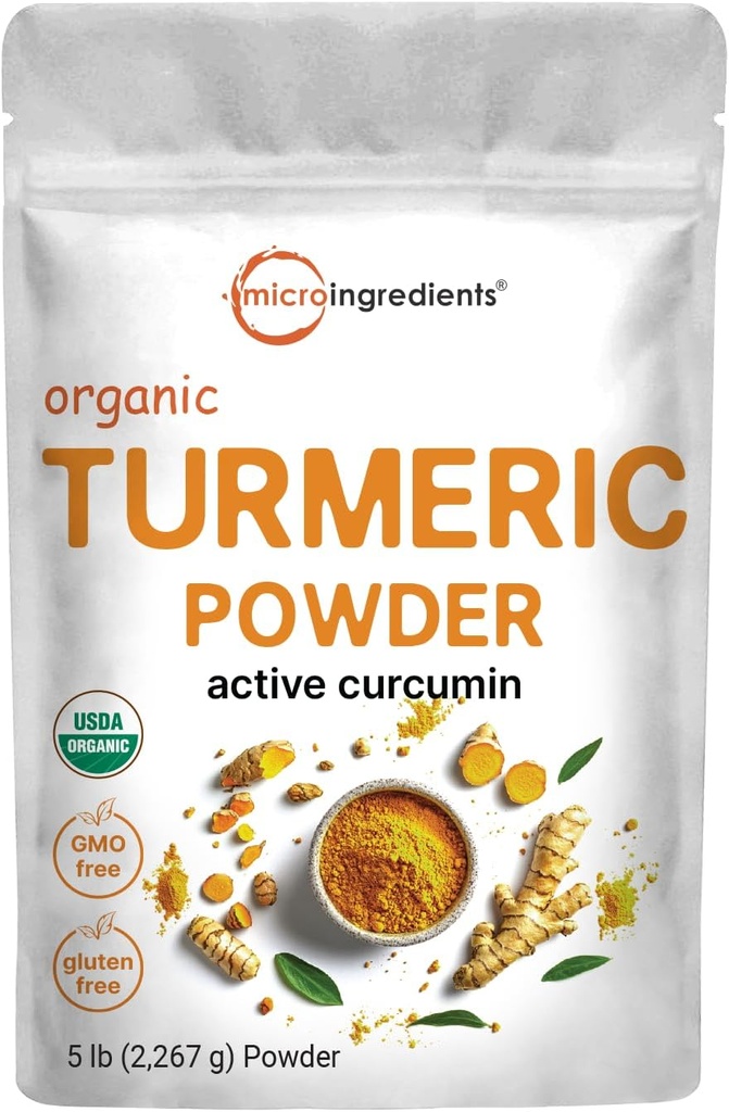 Organik Turmeric Toz, 5 Pounds | Active Curcumin | Pure Turmeric Supplement | Ortak ve Immune Health | Non-GMO, Vegan Dostu, Hindistan Origins