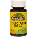 Nature`s Blend Folic Acid 1000mcg Tablets 100 Count (5 Pack)