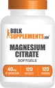 BulkSupplements.com Magnezyum Citrate Softgels - Supplement, Magnezyum Citrate Supplement - Gluten Free, 1 Softgel per Service (40 mg of Magnezyum), 120 Kont (1.5 of 1)