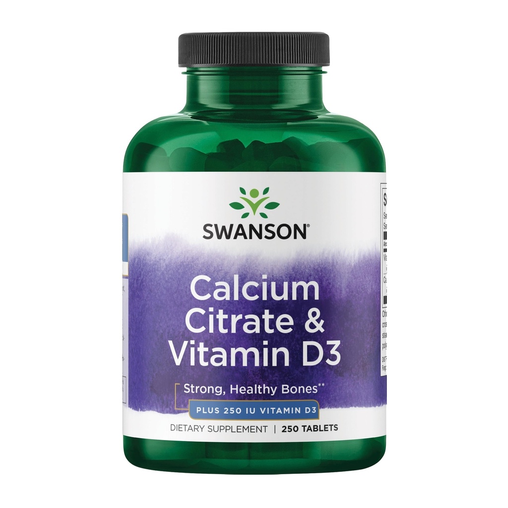 Swanson Calcium Citrate & Vitamin D 250 Tabs
