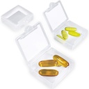 Küçük Pill Cases Organizers 3 Pack, Daily Pill Case One Day Mini Pill Box Konteyner Cansız Pocket Small Pill Sahibi Case (Beyaz)