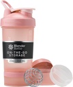 BlenderBottle Shaker Şişe Pill Organizer ve Protein Toz, Classic V2 ProStak System, 22-Ounce, Rose Pink Pink Pink