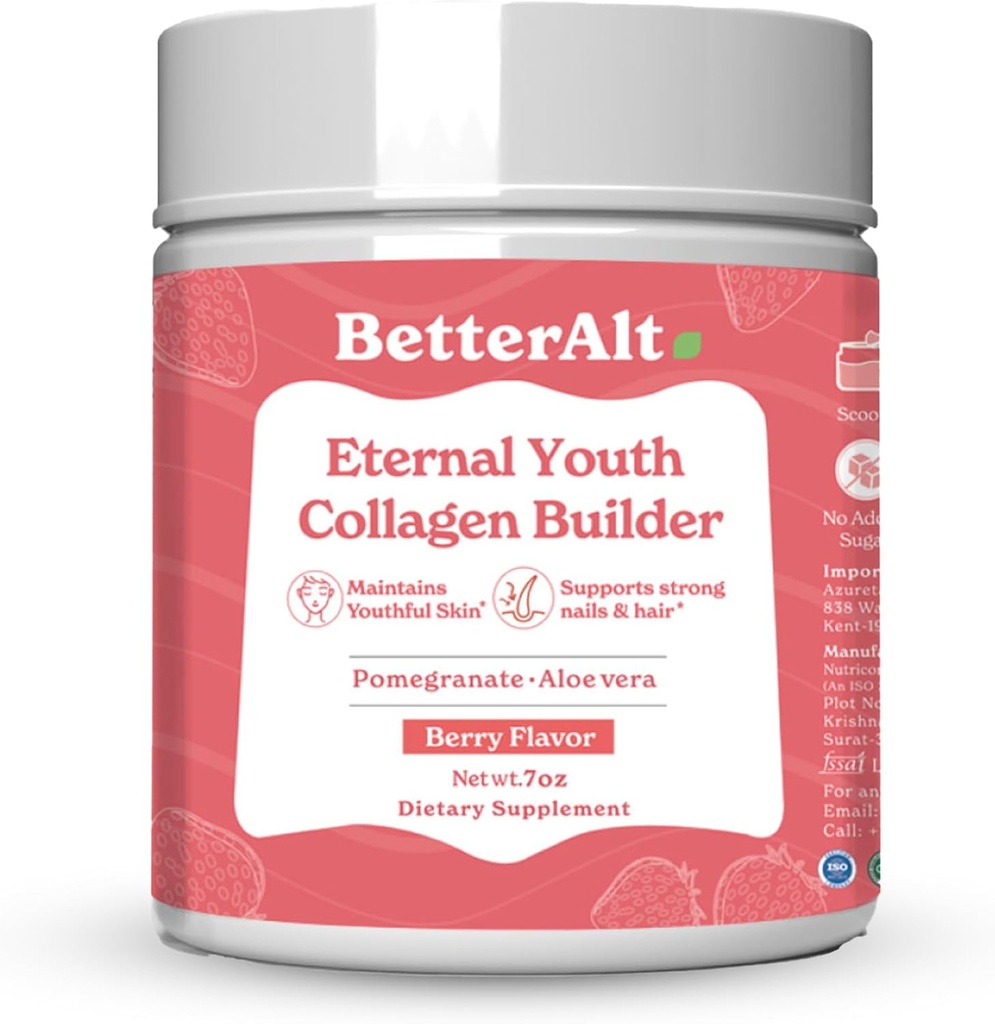 Daha İyi Alt Ebedi Gençlik Collagen Builder (Berry Flavor) 200g|Difert, Youthful & Glowing Skin / Antioksit Desteği Sağlamak / Ek Olmayan Şeker & No Yapay Katkılar
