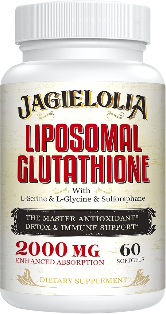 Liposomal Glutathione 2000 mg with L-Serine, L-Glycine & Sulforaphane - Active L-Glutathione Unique Formulation to improve Abpole - Master Antioksi, Detoxing & Immune | 60 Softgels