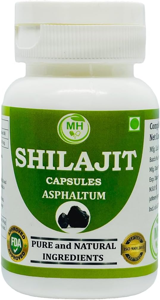 Shilajit (Asphaltum) Κάψουλες, Συσκευασία των 1 x 60 x 500 mg.