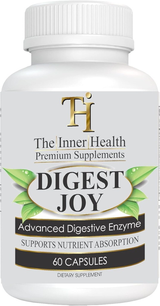 Digest Joy - Optimal Digestion Support için Gelişmiş Enzyme Toplantısı - Amylase, Lipase, Bromelain, Protease,Lactase & Other Enzymes(60 Caps)