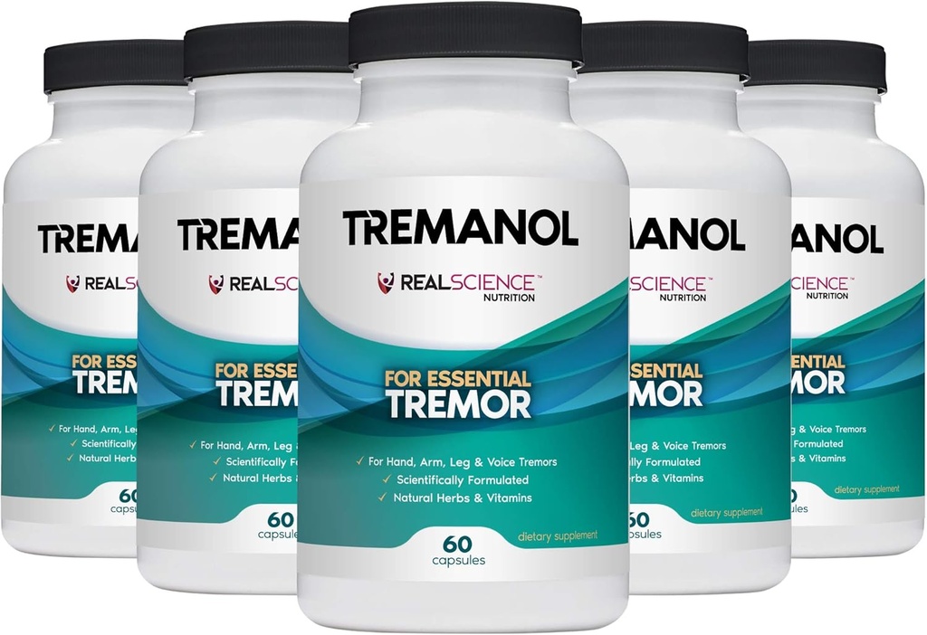 Tremanol – Πακέτο των 5 - Natural Aid for Essential Tremor - Παρέχει ανακούφιση για τα τρεμούλια χέρια, το χέρι, το πόδι, και τα φωνητικά τρέμουλα