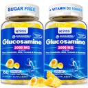 Şeker Free Glucosamin Gummies - Glucosamine Supplement Plus Chondroitin, MSM, Turmeric, Boswellia, Hyaluronic Asit, Vitamin D3 & çinko, 120 Gummies, 60 Hizmet
