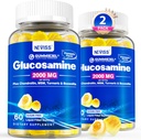 Sugar Free Glucosamine Filled Gummies - Glucosamine Supplement Plus Chondroitin, MSM, Turmeric, Boswellia, Hyaluronic Acid, Vitamin D3 & Zinc, 120 Gummies, 60 Servings
