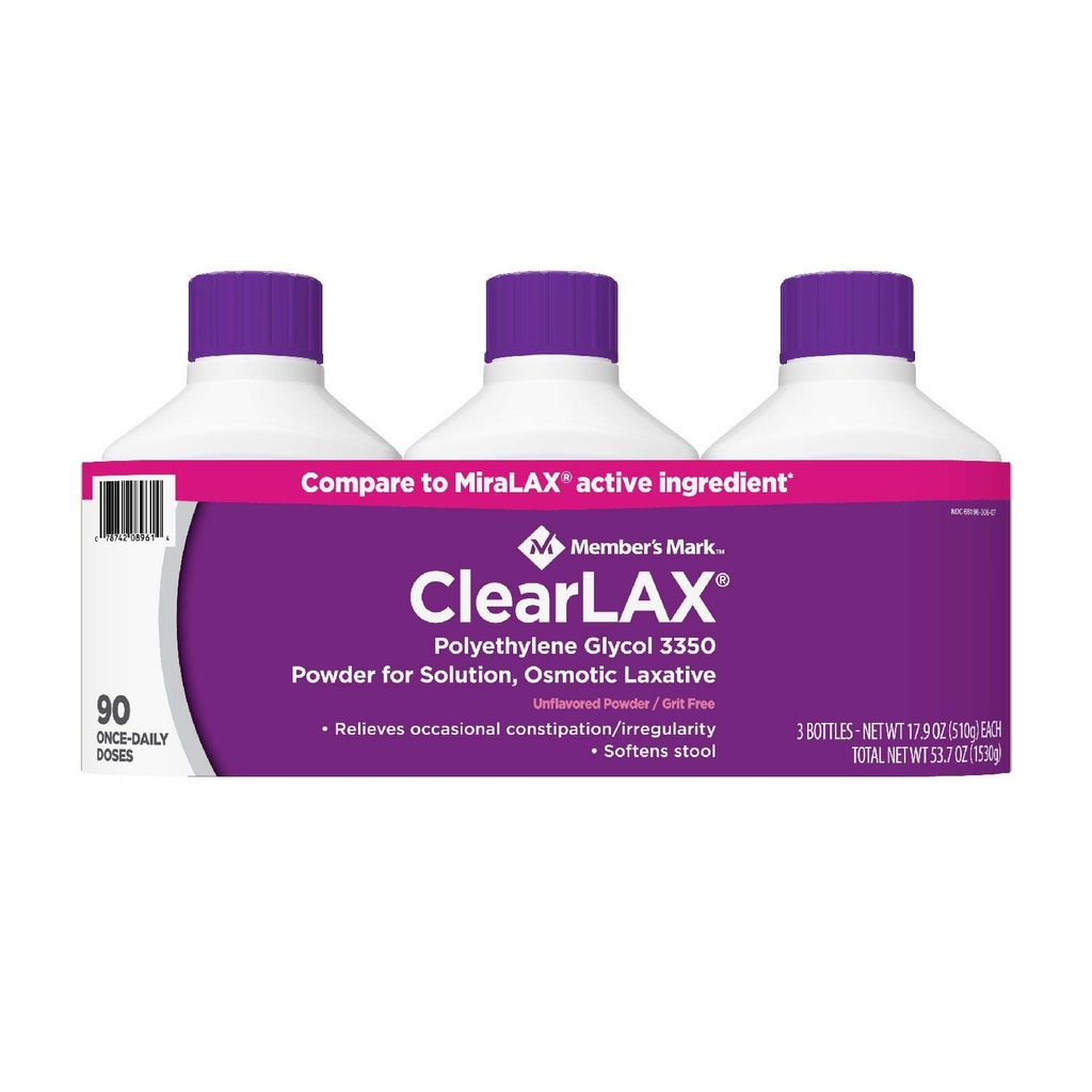 Üye Mark ClearLAX (17.9 Ounce, 3 Pack)