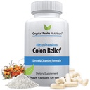 Natural Colon Cleanser Capsules for Constipation Relief and Gut Cleanse Detox - Cascara Sagrada, Psyllium Husk & Bentonite (60 Capsules)