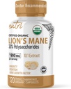 Nature's Fusions Nutri Organic Lions Mane Supplement Capsules - 1900 mg, 10:1 Dual Extraction, 120 Count - Mushroom Extract (Fruiting Body) - Δοκιμασμένο τρίτο μέρος