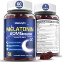 Μελατονίνη 20mg Gummies για ενήλικες - Ζάχαρη Χωρίς Μελατονίνη Gummies Επιπλέον δύναμη με L-Θεανίνη, Μαγνήσιο, Ashwagandha, Κουρκουμάς, D3 & Ψευδάργυρος - Μη-Habit Forming