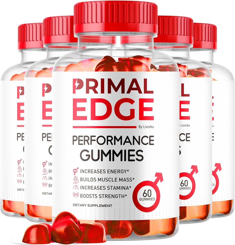 (5 Pack) Primal Edge Mens Gummies, Primal Edge, Primal Edge Gummies, Primal Edge Advanced Formula Gummies, Primal Edge Supplement Gummy, PrimalEdge Support Supplement Gummies, 300 Gummies