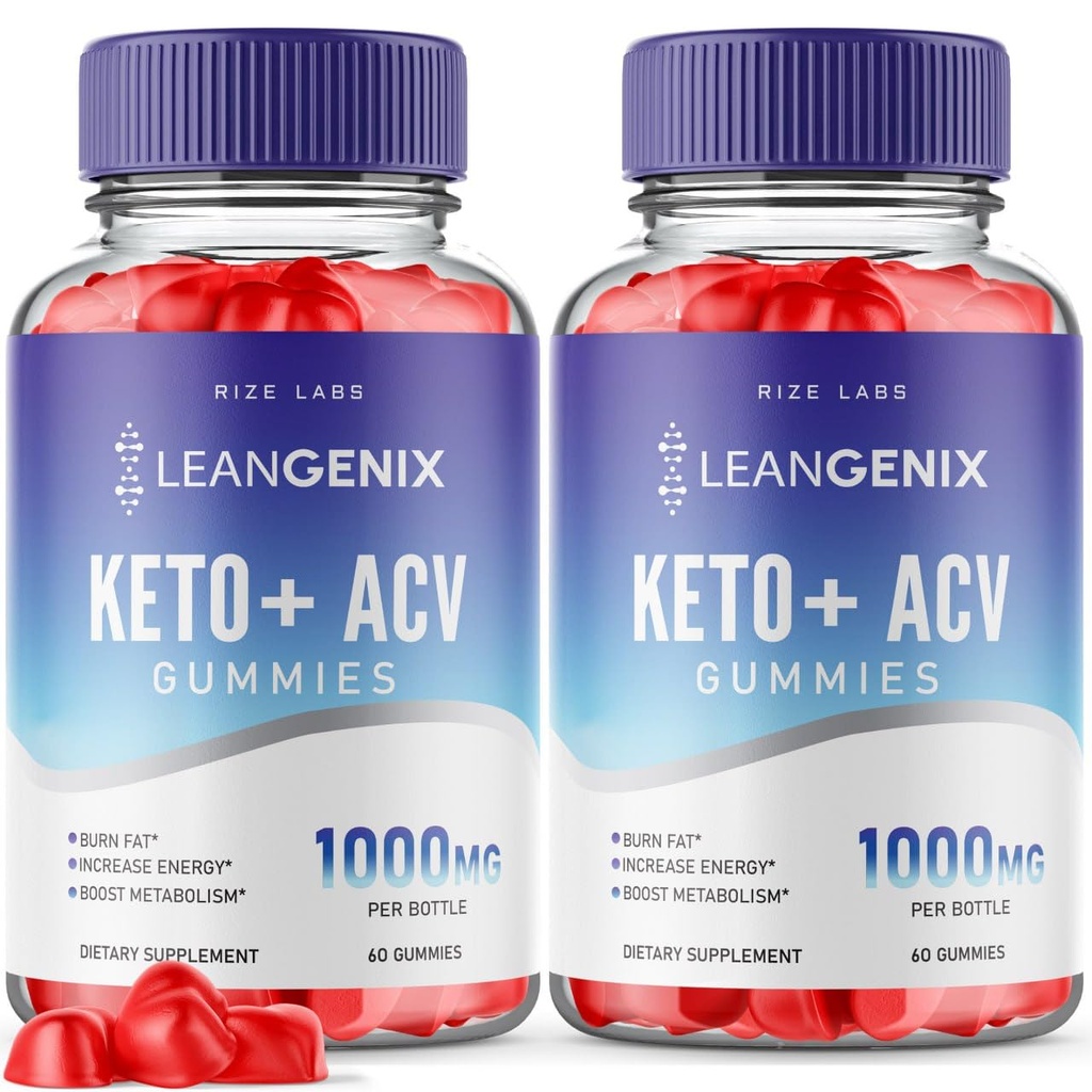 (Pack of 2 Leangenix Keto+ACV Gummies for Advanced Weight Loss, to Burn Fat and Use as Main Source of Energy, Gomitas, Supplement Review (120 Gummies)