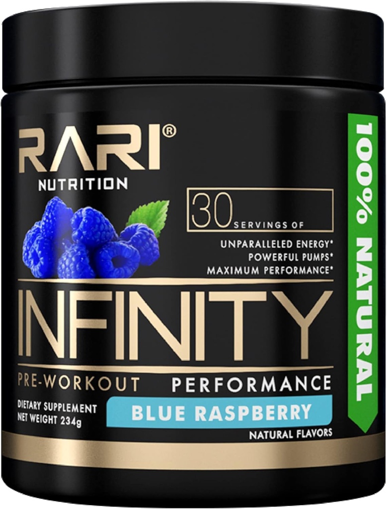 Infinity Pre Workout Performansı - Kadınlar ve Erkekler için Pre Workout, High-Performance Energy Toz - 30 Hizmet - Blue Raspberry