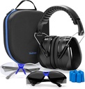 Yewltvep Shooting Ear Protection Gun Range Ear Protection with Earmuffs, Gun Safety Glasses, Earplugs, Hard Storage Case
