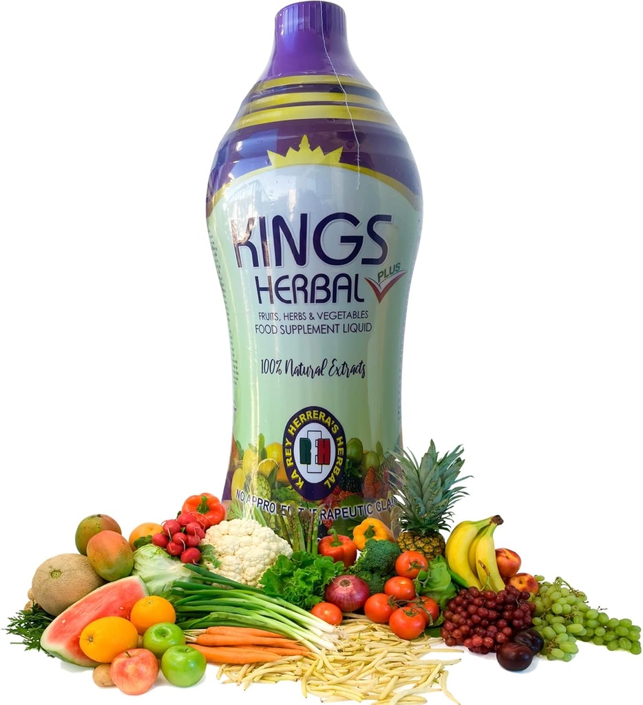 REH Kings Herbal Plus Food Supplements Juice (1000 ml) - 80 Malzemeler - Sebzeler, Herbs ve Meyveler - Mükemmel Sağlıklı Devlet için Immune Desteği - Daily Multivitamin, 1 Şişe