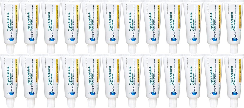 Globe Triple Antibiyotik First Aid Ointment, 0,5 oz (24-Pack) İlk Yardım Antibiyotik Ointment, 24 Saat Enfeksiyon Koruma, Yaralar ve Cuts için Tedavi, Burns ve Cuts