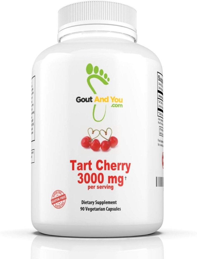 Gout ve You Tart Cherry Extract | 3000 mg Per | 90 Vegetarian Capsules | Gluten-Free