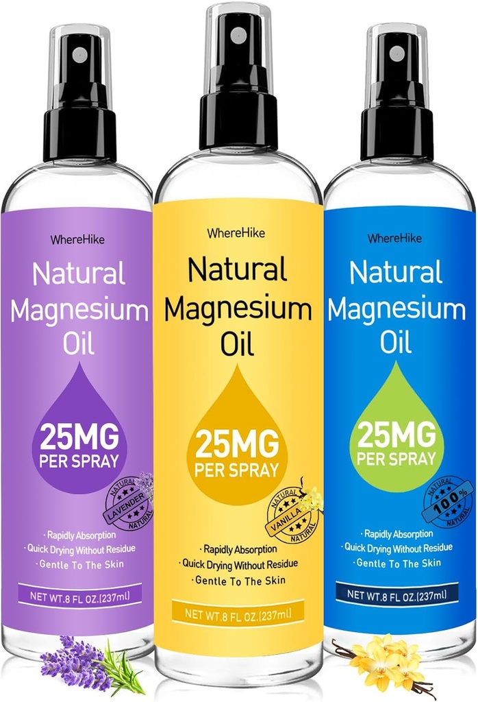 Magnezyum yapıştırıcısı, Ayaklar için Saf Magnezyum Yağı, Kas Relaxation &Better Sleep için Ideal Hediye,Rapid Abors,Quick Kurutucu Without Residue-Vanilla
