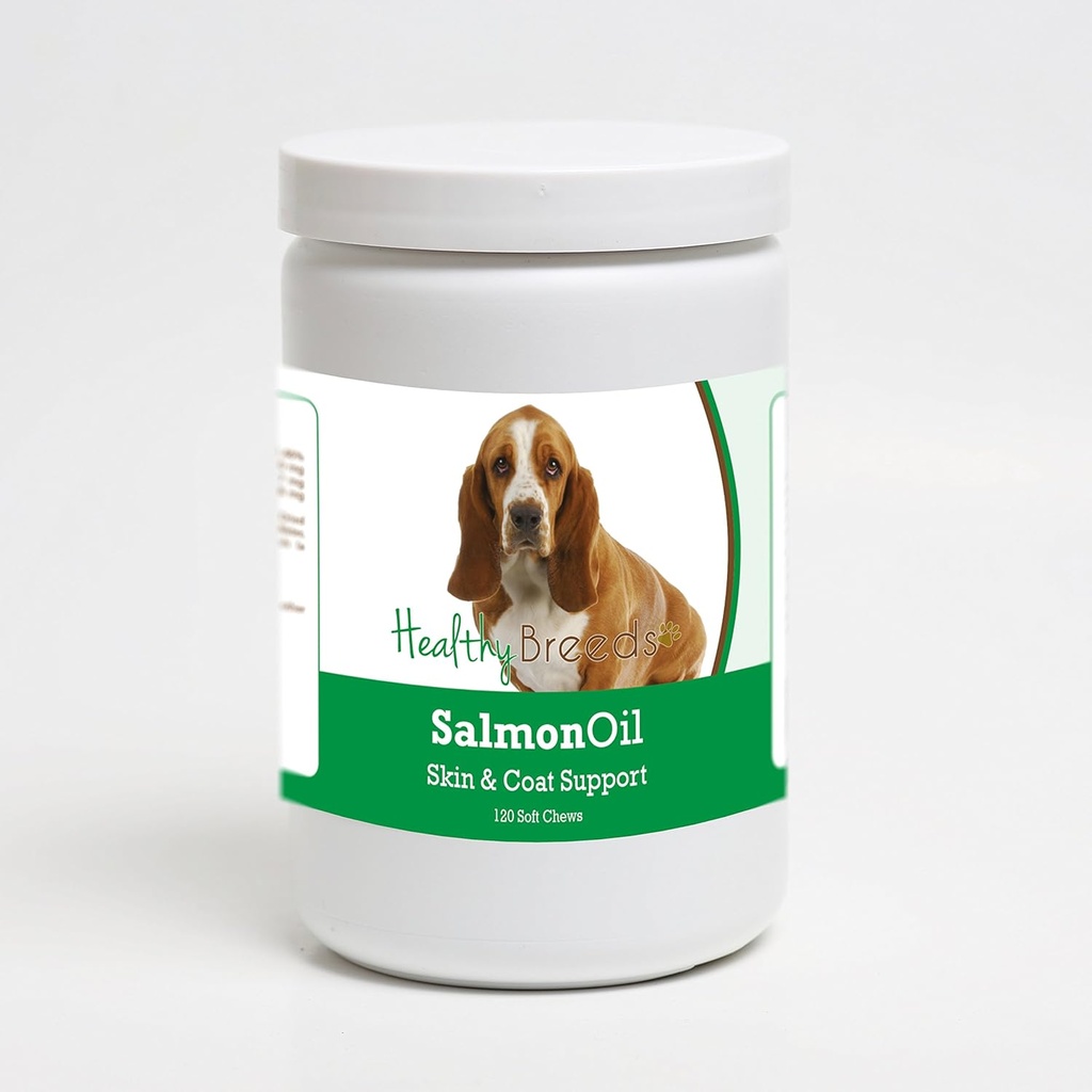 Sağlıklı Breeds Basset Hound Salmon Oil Yumuşak Chews 120 Kont