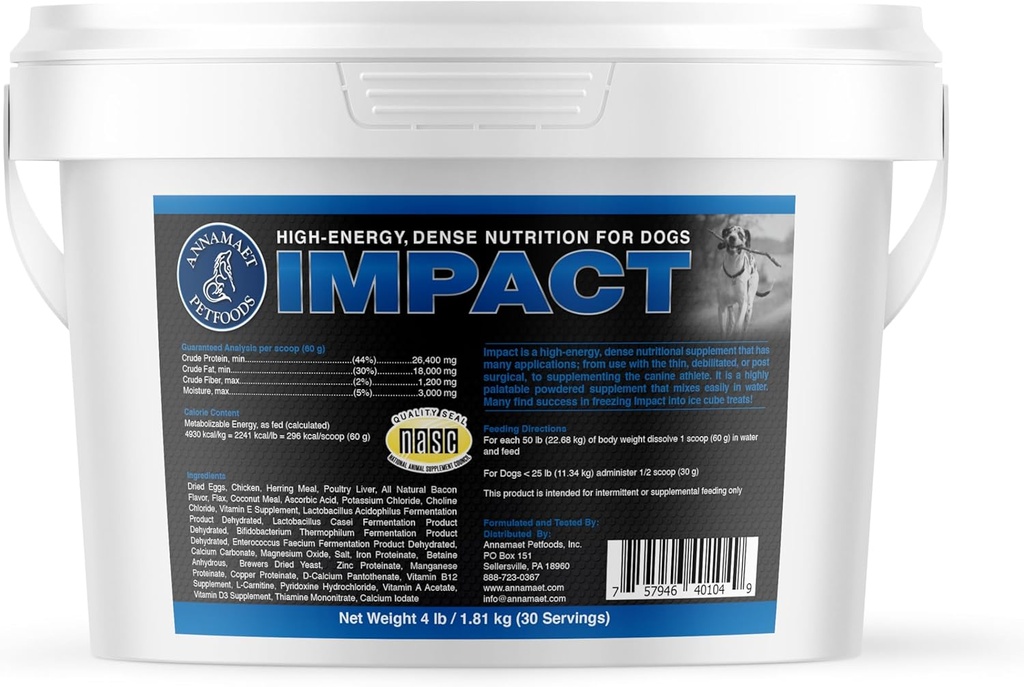 Annamaet Etkisi - Köpekler için Yüksek Enerji Dense Beslenme Supplement - Canine Athletes, Post-Surgical Dogs and Dogs with Fast Metabolism - 4 lb