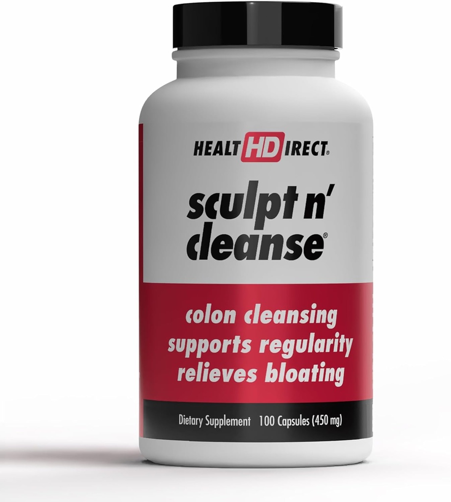 SAĞLI Sculpt n' Cleanse - Herbal Colon Digestive Health & Regularity - Natural Detox & Gut Flush Supplement - 100 Veggie Capsules