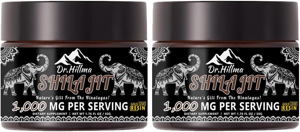 Pure Shilajit Resin, Αυθεντική Χρυσή Βαθμός Α, 1000mg Μέγιστη Ικανότητα Βιολογική Φυσική Shilajit Resin με Fulvic Acid για την ενέργεια, Υποστήριξη immmune, 50 γραμμάρια, 2 πακέτο