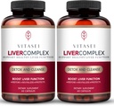 VITASEI Liver Cleanse Detox & Tamir, Liver Complex W/Milk Butle Extract, Garcinia, Curcumin C3, Support Herbalary Supplement, Detox Formula for Women & Men, 60 Capsule (Pack of 2)
