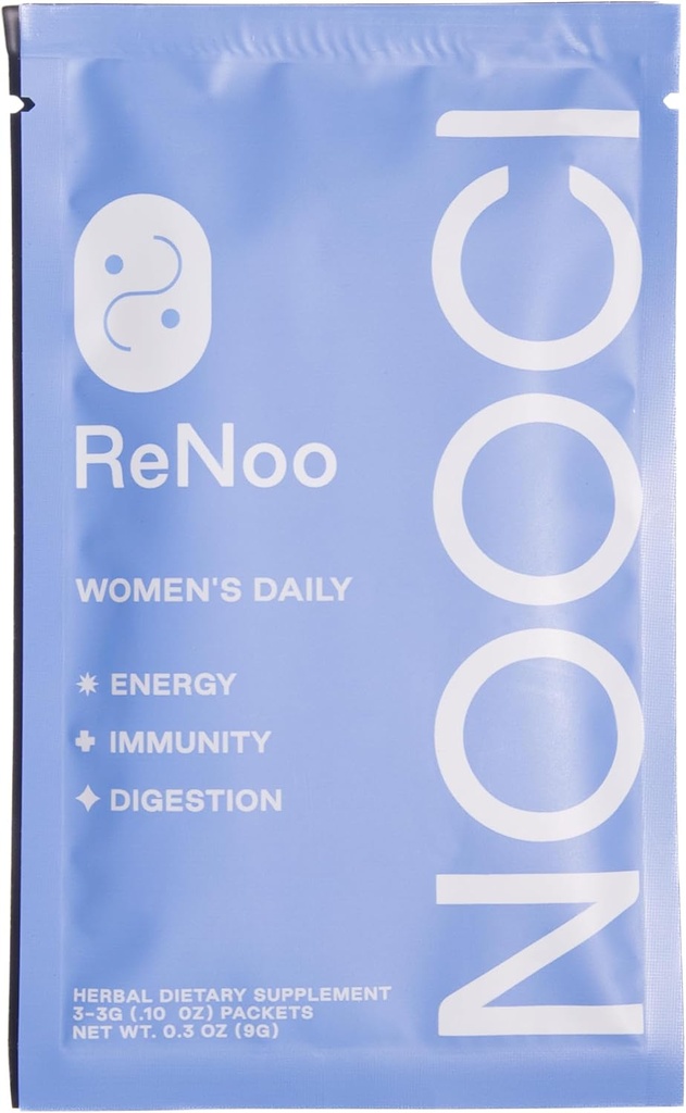 NOOCI ReNoo Women's Daily Toz for Energy, Immunity, Digestion | Travel Dimension | Nodrew Sugar | Non-GMO | Vegan | 3 Sachets, Green Tea