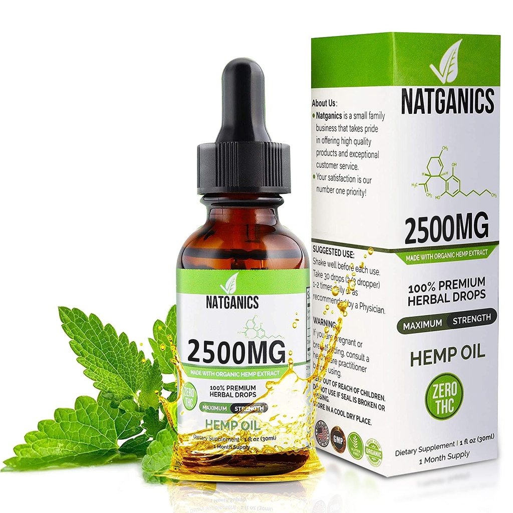 Organik Hemp Oil 2500 mg - Ultra Premium Hemp Oil Drops 2500 mg - Doğal Hemp Oil Extract Tincture - Non-GMO Ultra-Pure CO2 Extracted Drops - Omega Fatty Acids 3 6 9 - Organik olarak Grown & Made in USA