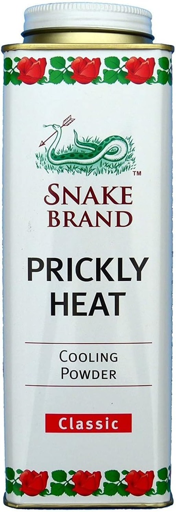 Snake Brand Prickly Heat Soğutma Toz Hergün Kullanımı - Anti-Chafing, Heat Rash Relief, Classic Original Scent (9.9 Oz / 280g)