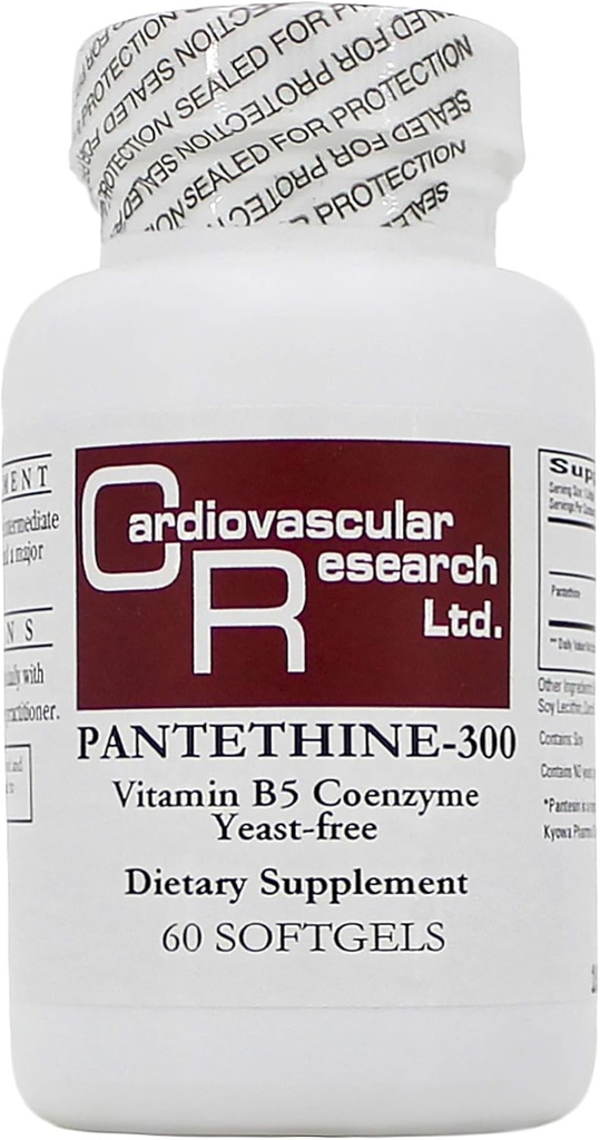 Pantethine 300 mg (Pantesin) 60 Softgels - 2 Pack - Ecological Formulas /Cardiovascular Araştırma