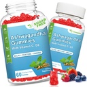 2 Pack Ashwagandha Gummies with Vitamin D for Women & Men, Sugar Free Vegan 1000MG Ashwagandha Supplement Gummy & C, 120 Count Count