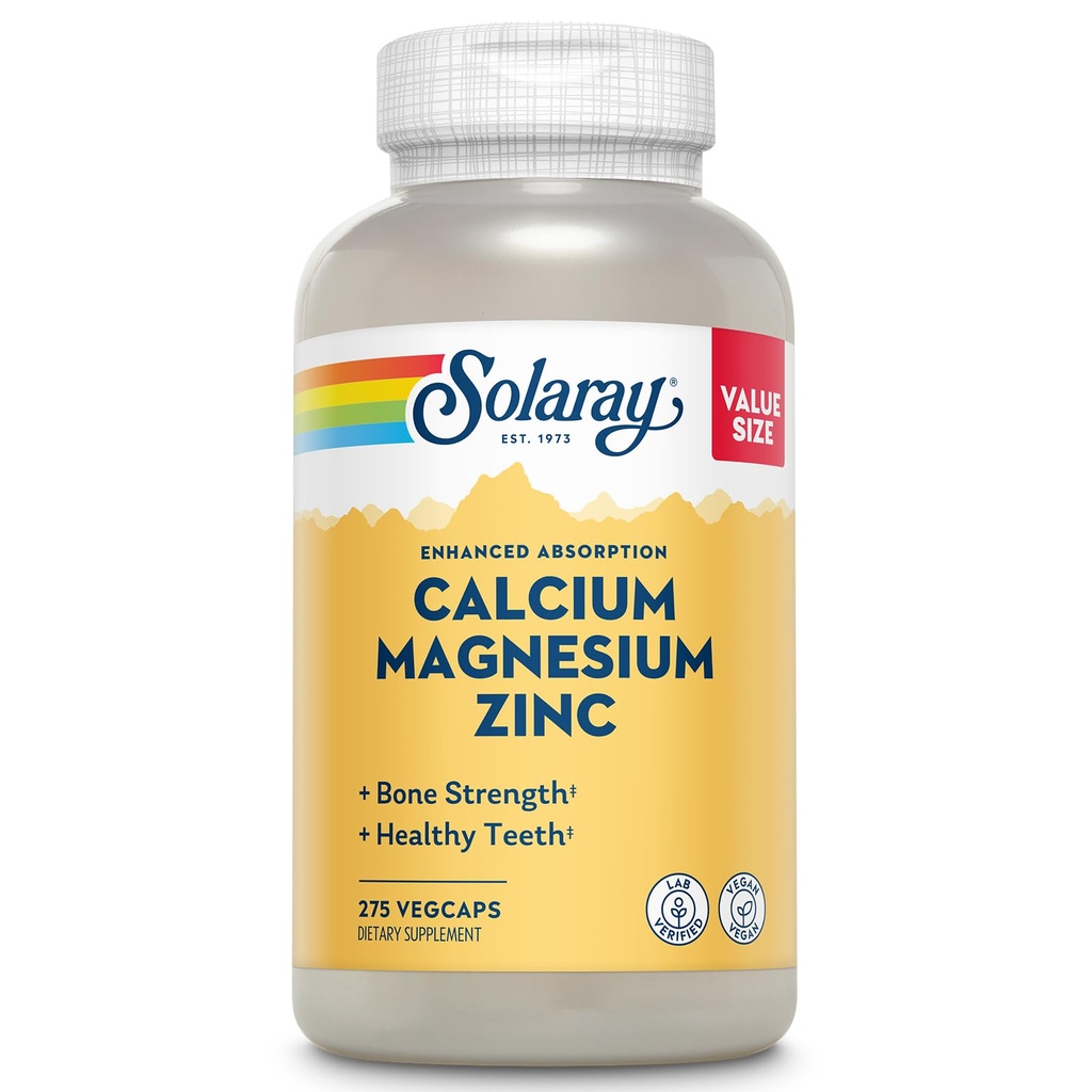 SOLARAYelli Magnezyum Çinko Supplement - Steel 1000 mg, Magnezyum 500 mg - Bone Health, Muscle Function, Heart Health ve Immune Support - Vegan, 60 Day Garanti, 68 Hizmet, 275 VegCaps