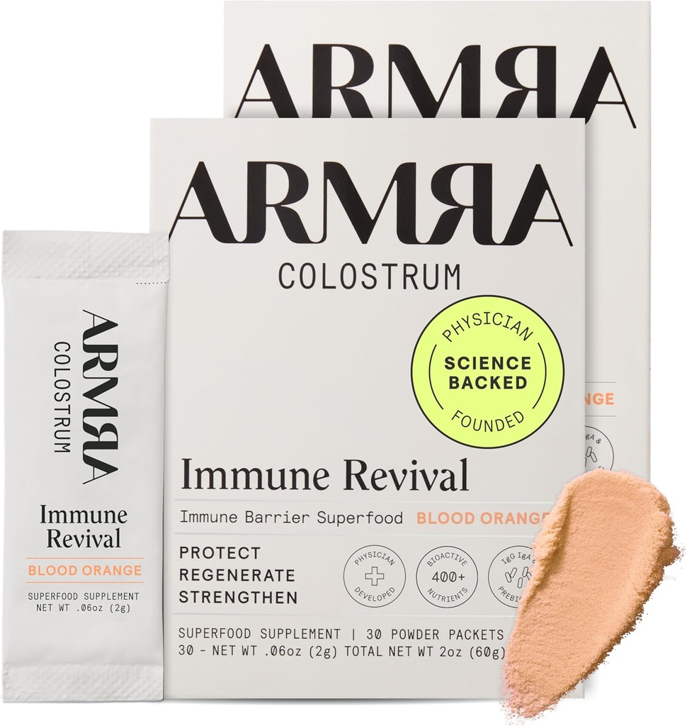 ARMRA ColostrumTM Toz | Blood Orange | Gut Health & Bloating | Skin & Hair | Immunity | Keto, Gluten & Fat-Free | 60 Hizmetler