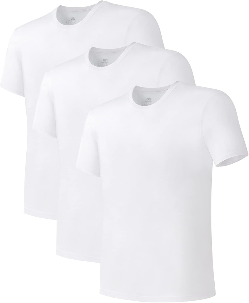 DAVID ARCHY Ανδρικά φανελάκια Βαμβακερό T-Shirt Soft Moisture-Wicking Undershirt Crew Neck ή V Neck Ties 3 Pack