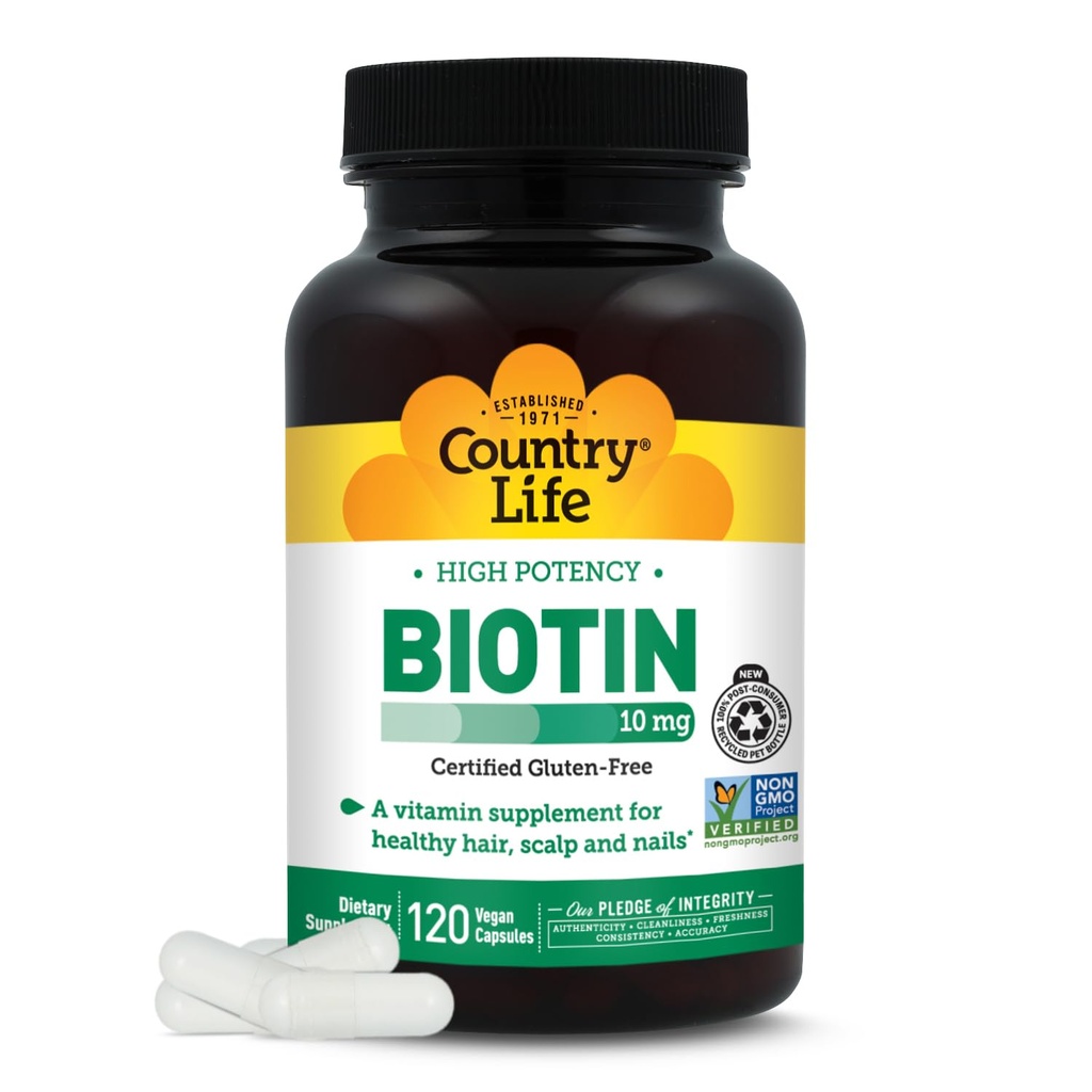 Ülke Life High-Potency Biotin 10 mg - Vegan & Gluten-Free Biotin Supplement for Skin & Nails, Energy Metabolism - Biotin 10000