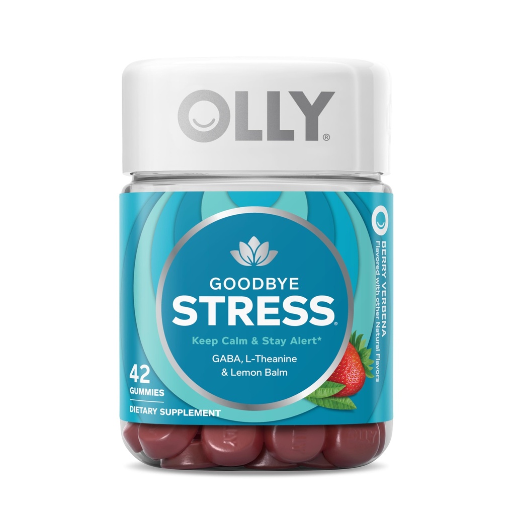 OLLY Local Stress Gummy, GABA, L-Theanine, Lemon Balm, Stres Yardım Tamam, Berry - 42 Kont