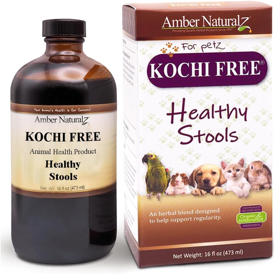 Amber NaturalZ Kochi Köpekleri, Kediler, Kuşlar, Tavşanlar ve Gine Pigs | Sağlıklı Bowel Fonksiyonu | Digestive Balance için Doğal Yardım | 16 Akışkan Ounce Glass Şişe Şişe Şişe Şişe