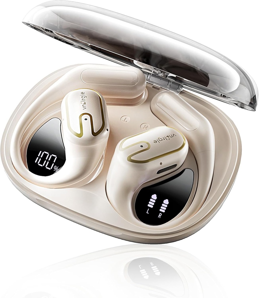 Ανοιχτά ακουστικά ακουστικά Earbuds ασύρματο - 5.4 Bluetooth Ear Buds με LED Digital Display IPX7 Αδιάβροχα, Ασύρματα ακουστικά Touch Control Air Conduct Stereo Sound with 18.2mm Drivers 80H Playtime