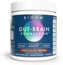 BIOHM Gut-Brain Connection Memory & Focus Supplement (6.74 Oz, 30 Hizmet) Gut Health & Well-Being, Helps Advanced Mood, Probiyotiks, Lion's Mane & Bacopa Monneiri, Chocolate Flavor