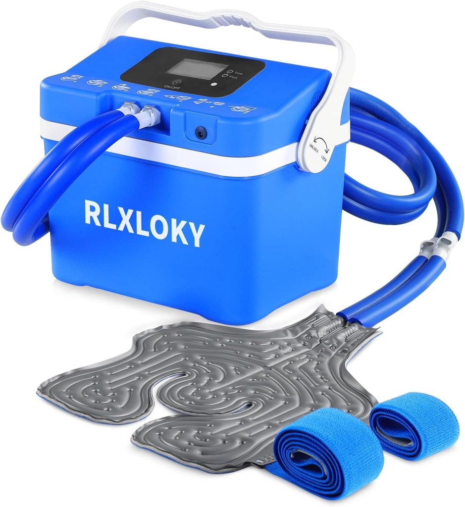 Cold Therapy Unit for Pain Relief,Cold Therapy System with Universal ice Pack for Knee, Ankle, Shoulder, Back,Ice Therapy Machine with Digital Timer and Ajustable Flow Speed