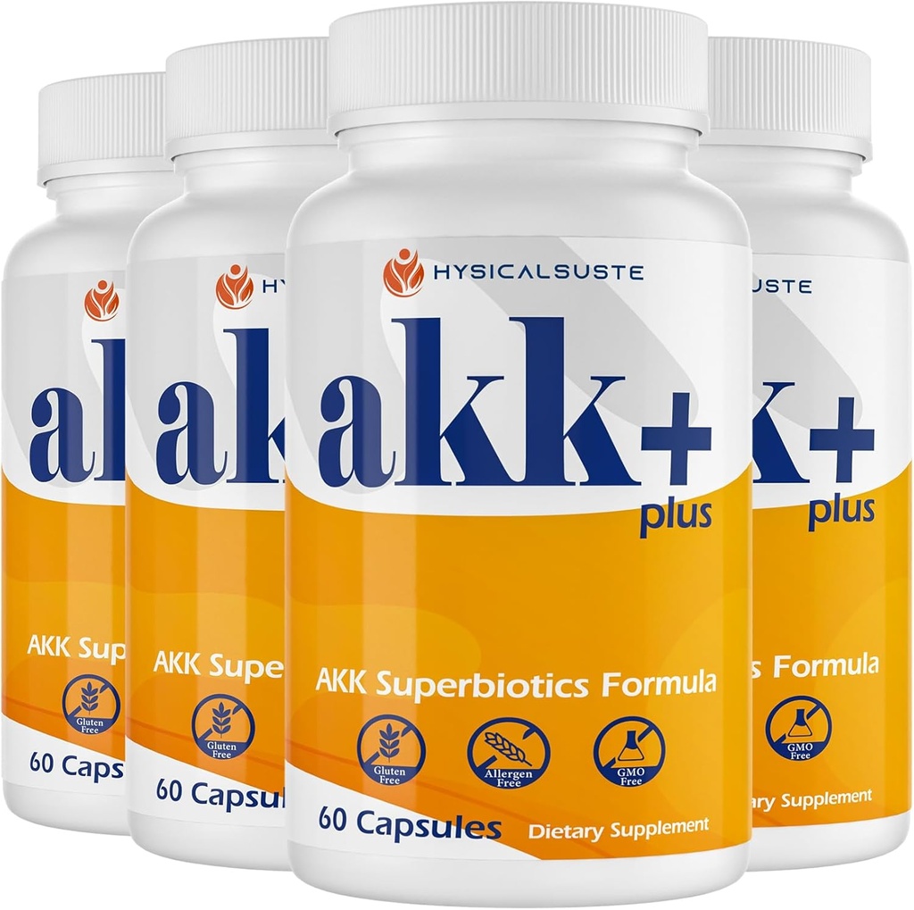 Akk+ Superbiyotiks - 20 Milyar Afu Akkermansia Probiyotik with Milk Thistle, Taraxasterol, GLP1 Supplement, Antioksi, Gut, Skin Health, 240 Count Count